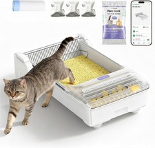 Robotail Automatic Open Top Self-Cleaning Cat Litter Box, Ivory, XX-Large picture