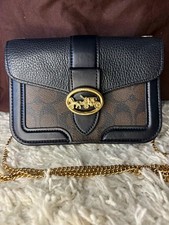 Coach GEORGIE Signature C Crossbody w/ Gold Chain picture
