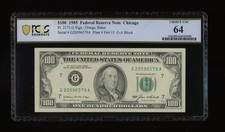 DBR 1985 $100 FRN Chicago Fr. 2171-G PCGS-B 64 Serial G20596579A picture