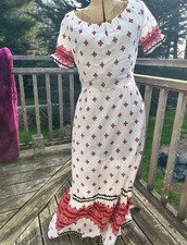Handmade Vintage Late 50s Early 60s Eclectic Small Print Dress. picture