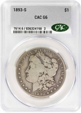 1893-S Morgan Silver Dollar G06 CACG picture
