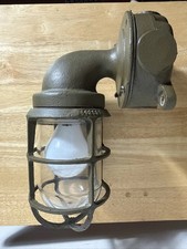 Vintage R & S Co. Russell Stoll Industrial Explosion Proof Light Brass Cage READ picture