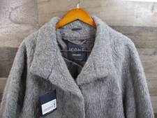 Cinzia Rocca Icons Coat Womens Size 10 Gray Wool Alpaca Collared Overcoat NEW picture