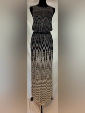 🆕 LOFT Ann Taylor Striped Sleeveless Dress M Navy Cream Tencel NWT picture