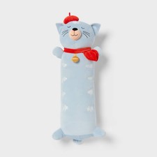 Cat Kids' Long Weighted Plush Throw Pillow Blue - Pillowfort picture