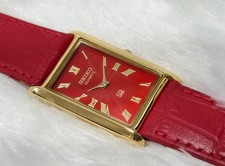 Seiko Slim Roman Numerals Quartz Men's Vintage Watch Red Dial picture