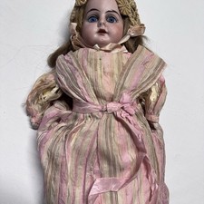 Antique Ernst Heubach 1900s German Bisque Porcelain Head Doll 17” Dress 1902 picture
