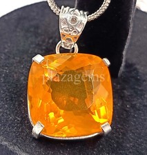 Natural Yellow Sapphire 50.65 Ct Certified 925 Silver Pendant Gemstone 5OSI picture