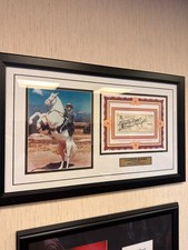 Clayton Moore The Lone Ranger Signed Check Framed Hi-Yo Silver Autograph picture