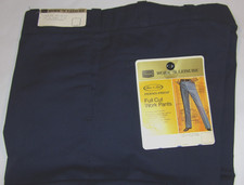 VINTAGE UNUSED 1970s 'SEARS BEST' FULL CUT WORK PANTS NAVY TALON 42 ZIP 34x30 picture