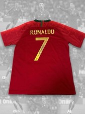 CRISTIANO RONALDO Portugal BACK SIGNED HOME SHIRT with ICONS COA picture