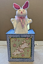 Vintage Russ Berrie Easter Bunny Jack in the Box with Plush Puppet picture