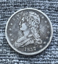 Sweet 1837 GR-5 Late State 30* Rotation Capped Bust Half Dollar 50c VF Features picture