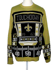 New Orleans Saints NFL Team Apparel Sweater Mens XL Light Up Pullover Tan picture