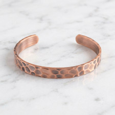 Pure Copper Hammered Bracelet Solid Copper Arthritis Pain Therapy Cuff Bangle picture