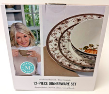Martha Stewart Heirloom Harvest 12 Pc Dinnerware Set Pumpkin Fall Thanksgiving picture