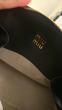 Miu Miu Black Top Handle Zip Bag Gold Hardware Logo Zipper w/ Dust Bag picture