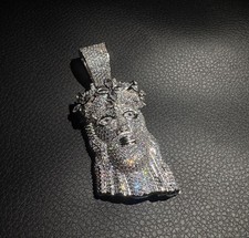 VVS Moissanite Style Bussdown Jesus Piece CZ Iced Out Flooded Hip Hop Rapper picture