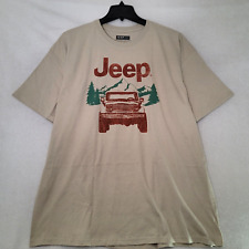 JEEP SPIRIT SHIRT Mens LARGE L Beige 1941 VINTAGE CHEROKEE USA OFFROAD LOGO NWT picture