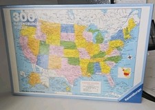 1988 Ravensburger Vintage Educational USA Map Puzzle 300 made n West Germany NEW picture