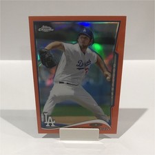 2014 Topps Chrome #100 CLAYTON KERSHAW ORANGE REFRACTOR Dodgers picture