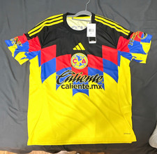 adidas Club América Soccer Jersey Yellow Black Red Blue XL JN8612 picture