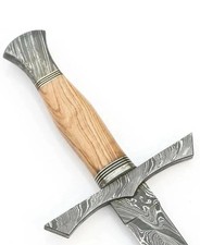 Handmade Damascus Steel Viking Sword | Medieval Sword Gift with Leather Sheath picture