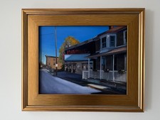 Fine Art original framed oil painting Realism Pennsylvania landscape cityscape picture