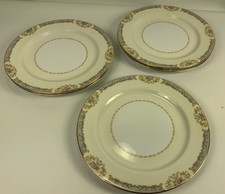5 pcs Antique NORITAKE #N12 China Dinner Pates 10” Blue Urns GOLD Trim c 1947 picture