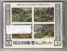 Ras Al Khaimah Blk 70A-B 50 perf & impf Vilvaldi sheets CV €1275 ZAYIX 1224M0030 picture