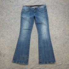 REROCK FOR EXPRESS Jeans Women’s 12R Blue Bootcut Stretch Embroidered Denim picture