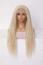 24INCH Long Full Lace Dreadlock Wigs White Blonde Braided Wigs for Black Women picture