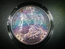 EF/AU+ 1890-S MORGAN SILVER DOLLAR BEAUTIFULLY TONED COLLECTOR GRADE M-2223 picture
