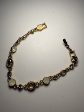 Vintage Givenchy Bracelet Gold Tone Crystal Link Small 6.75
