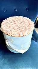 Venus Et Fleur Classic Round Rose Box Arrangement Of 44 Blush Pink Real Flowers picture