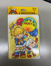 Vintage 1983 Hallmark Rainbow Brite Party Invitations Sealed Packs LOT of 2 picture