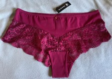 ANN SUMMERS -Sexy Lace Planet Shorts Style Knickers Burgundy Size 8- BNWT picture