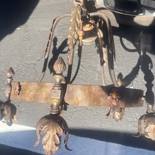 ANTIQUE FRENCH WROUGHT IRON 5 ARM GOTHIC beautiful CHANDELIER picture