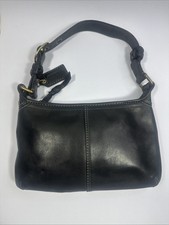 Authentic Vintage Coach Bleeker 11415 Smooth Black Leather Shoulder Bag picture