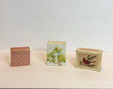 Lot of 3 Collectible Perfume Bottles w/ Boxes, Cardinal & Floral, Blue Bird picture