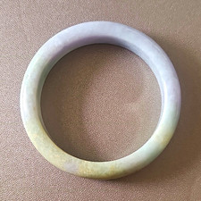 Jade Bangle Bracelet White/Green China Origin with Gem Testing Certificate picture