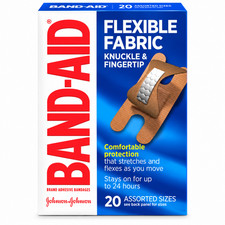 BAND-AID Brand Flexible Fabric Adhesive Bandages, Knuckle 20 Count 2 Pack picture