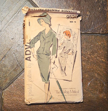 Advance 9526 Vintage 1950s Suit Sewing Pattern Women’s 16 Cut picture