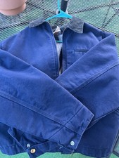 Vintage 1989 Carhartt 100 Year Anniversary Detroit Jacket Navy Blue Size 42 L picture