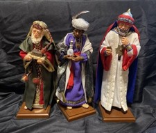 Simpich Nativity three Kings Wisemen Christmas Holiday Vintage Detail Handmade  picture