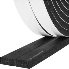 1/2In X 1/4In X 33Ft Foam Insulation Tape Self Adhesive, Weather Stripping picture