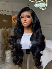 30 Inch Black 13x4 Human Hair Wig picture