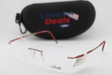 NEW SILHOUETTE 5540 JL 6040 GUNMETAL RED AUTHENTIC EYEGLASSES 55-17 picture