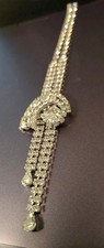 Rare Vintage Kramer Of N.Y. Rhinestone Y Drop Statement Necklace picture