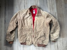 Vintage Carhartt J13 BRN Duck Santa Fe Red Lined Quilted Jacket 2XL USA Made picture